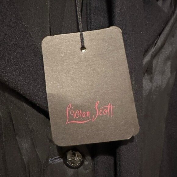 L'wren Scott Tuxedo Terrace Coat Women's Size 46 Dark Blue Wool Long Runway 2010 - Picture 6 of 11